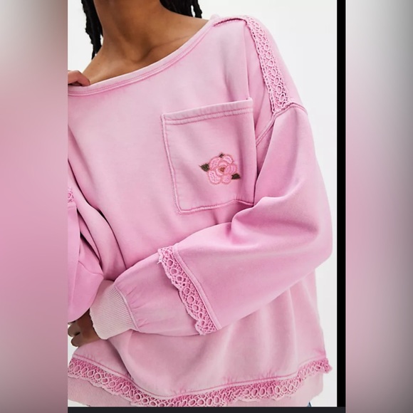Free People Sweaters - Free people rose crewneck NWT